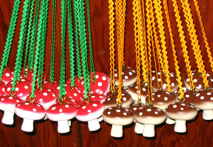 mushroom necklaces!