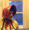 oilcloth apron bonnet