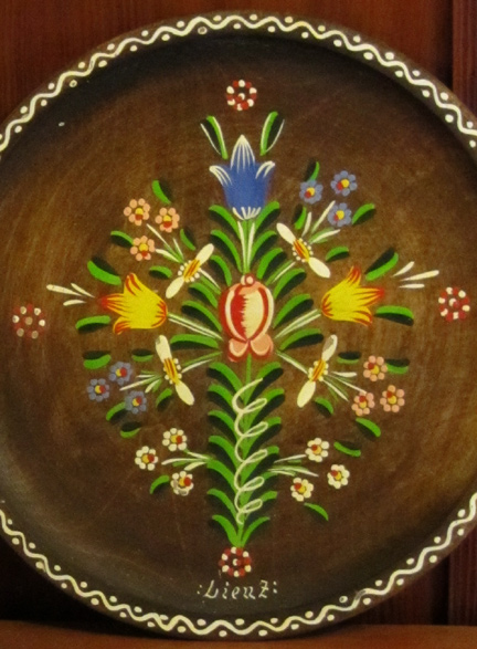 painted wood plate