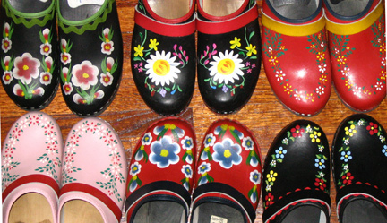 painted clogs