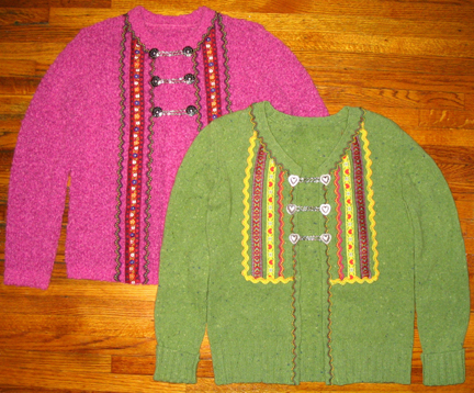 fun and festive alpine sweaters!