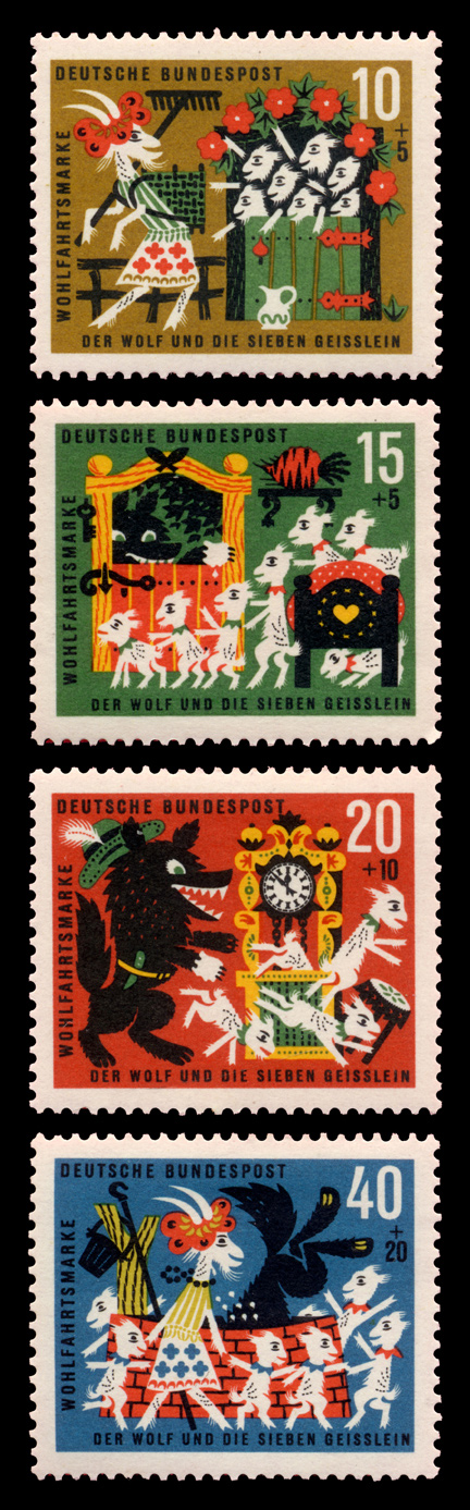 wolf and seven kids stamp germany