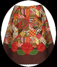 patchwork folk flower applique skirt