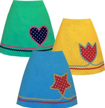 happy applique skirt