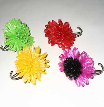 raffia flower cuffs